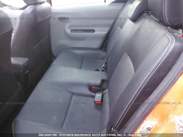 JTDKDTB39C1001135 - 2012 TOYOTA PRIUS C ORANGE photo 8