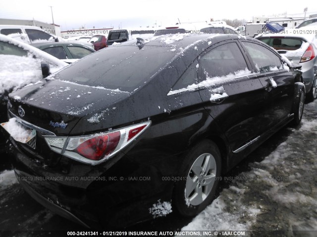 KMHEC4A44CA057690 - 2012 HYUNDAI SONATA HYBRID BLACK photo 4