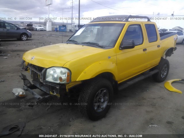 1N6ED27Y94C449406 - 2004 NISSAN FRONTIER CREW CAB XE V6 YELLOW photo 2