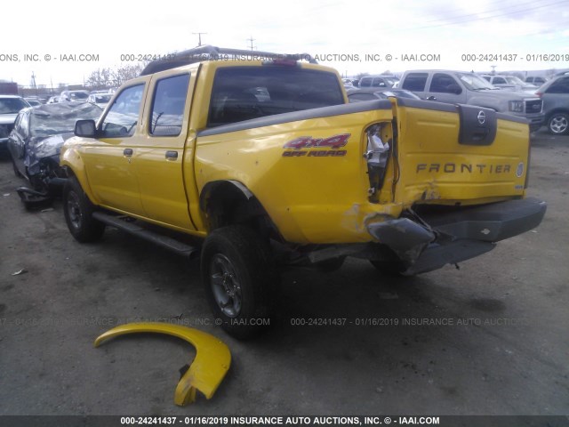 1N6ED27Y94C449406 - 2004 NISSAN FRONTIER CREW CAB XE V6 YELLOW photo 3