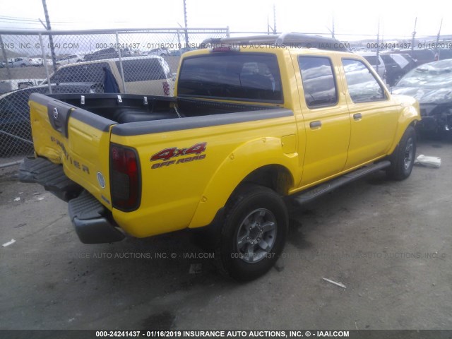 1N6ED27Y94C449406 - 2004 NISSAN FRONTIER CREW CAB XE V6 YELLOW photo 4