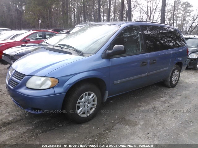 1D4GP24R07B166907 - 2007 DODGE GRAND CARAVAN SE BLUE photo 2