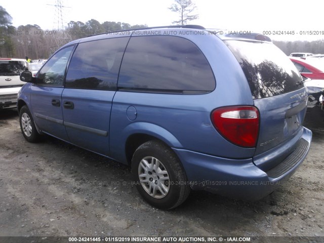 1D4GP24R07B166907 - 2007 DODGE GRAND CARAVAN SE BLUE photo 3