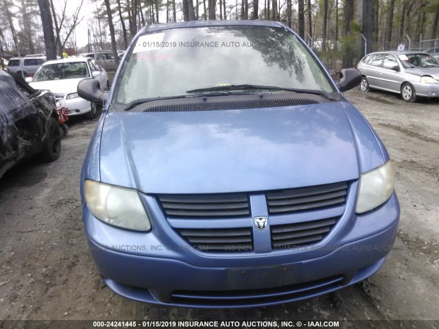 1D4GP24R07B166907 - 2007 DODGE GRAND CARAVAN SE BLUE photo 6