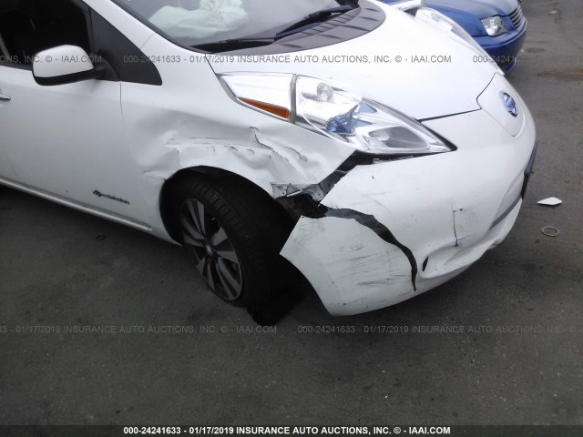 1N4AZ0CP9FC312883 - 2015 NISSAN LEAF S/SV/SL WHITE photo 6