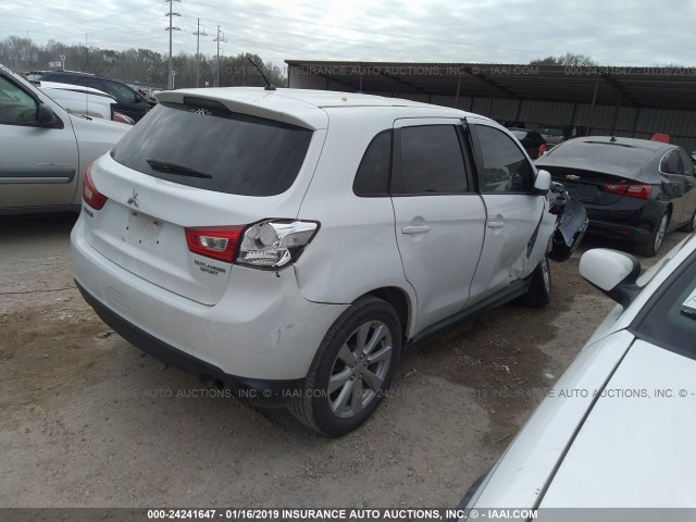 4A4AP3AU2DE006600 - 2013 MITSUBISHI OUTLANDER SPORT ES WHITE photo 4