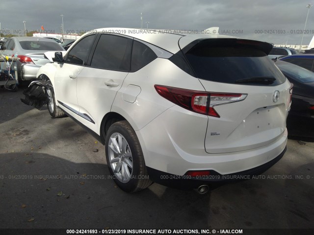 5J8TC1H32KL014896 - 2019 ACURA RDX WHITE photo 3