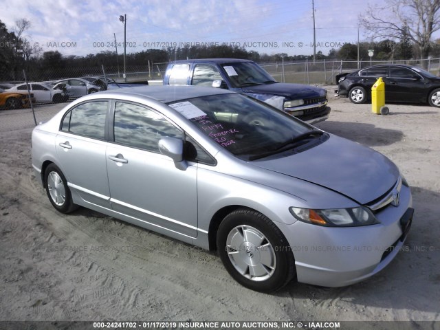 JHMFA36246S009779 - 2006 HONDA CIVIC HYBRID SILVER photo 1