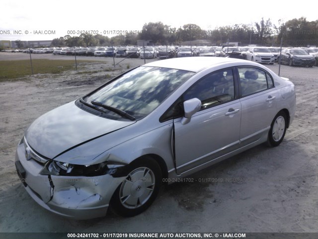 JHMFA36246S009779 - 2006 HONDA CIVIC HYBRID SILVER photo 2