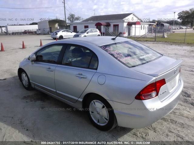 JHMFA36246S009779 - 2006 HONDA CIVIC HYBRID SILVER photo 3