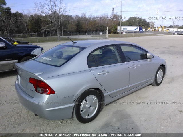 JHMFA36246S009779 - 2006 HONDA CIVIC HYBRID SILVER photo 4