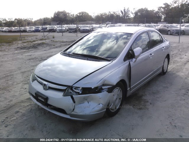 JHMFA36246S009779 - 2006 HONDA CIVIC HYBRID SILVER photo 6