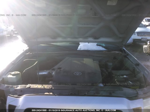 5TELU42N15Z068302 - 2005 TOYOTA TACOMA DOUBLE CAB 银色 照片 10