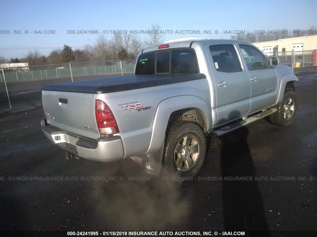 5TELU42N15Z068302 - 2005 TOYOTA TACOMA DOUBLE CAB 银色 照片 4