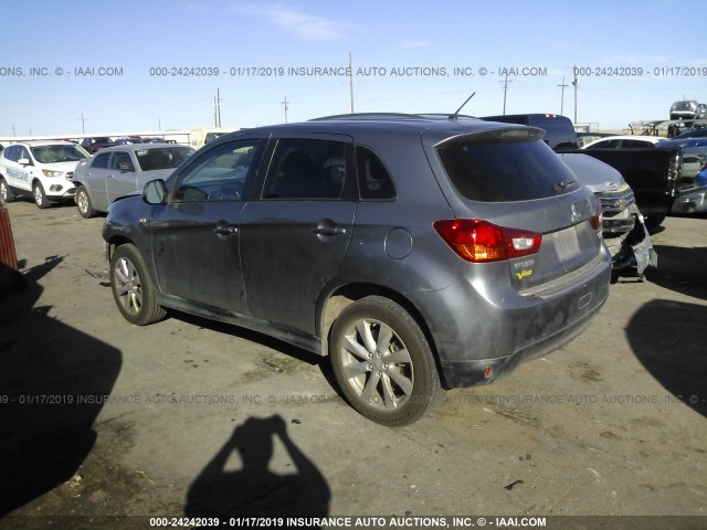 4A4AP3AU8EE012225 - 2014 MITSUBISHI OUTLANDER SPORT ES GRAY photo 3