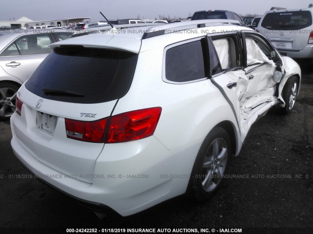 JH4CW2H68CC000331 - 2012 ACURA TSX TECH WHITE photo 4