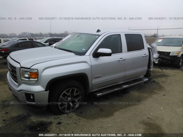 3GTU2VEC6EG120870 - 2014 GMC SIERRA K1500 SLT SILVER photo 2