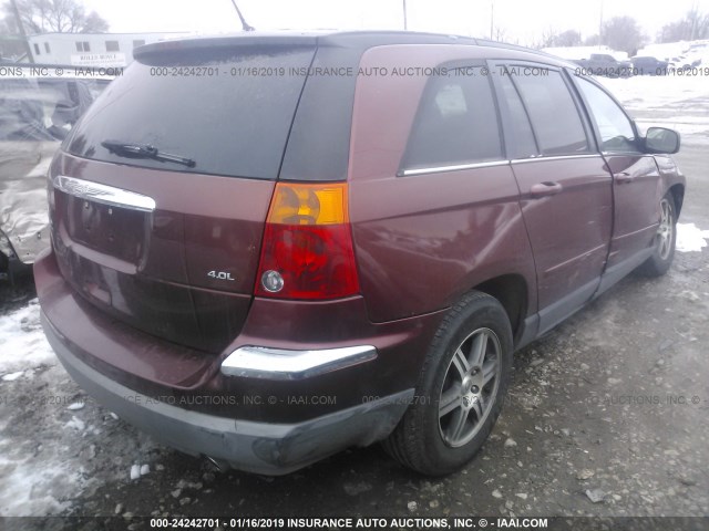 2A8GM68X67R142269 - 2007 CHRYSLER PACIFICA TOURING BURGUNDY photo 4