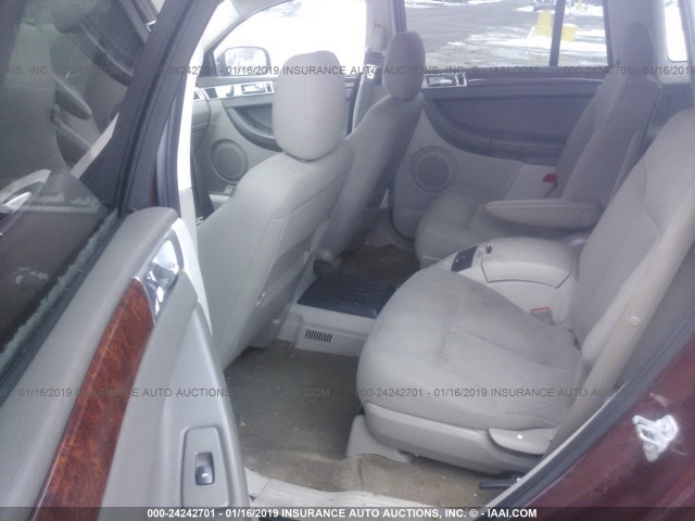 2A8GM68X67R142269 - 2007 CHRYSLER PACIFICA TOURING BURGUNDY photo 8