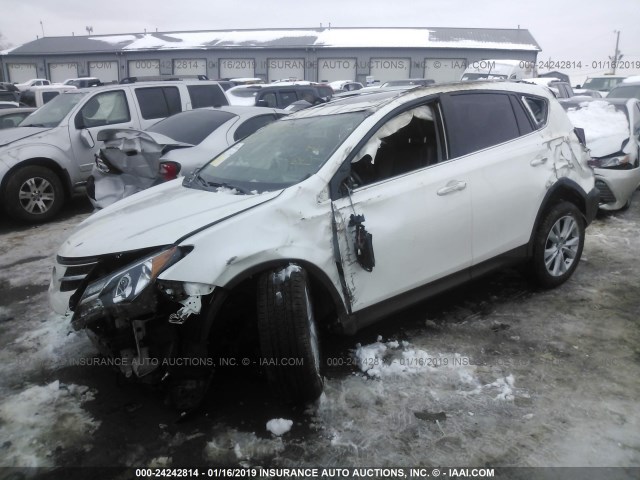 2T3DFREV5DW060236 - 2013 TOYOTA RAV4 LIMITED WHITE photo 2