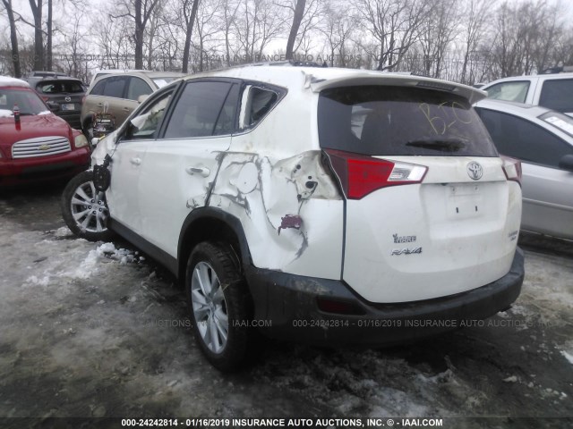 2T3DFREV5DW060236 - 2013 TOYOTA RAV4 LIMITED WHITE photo 3