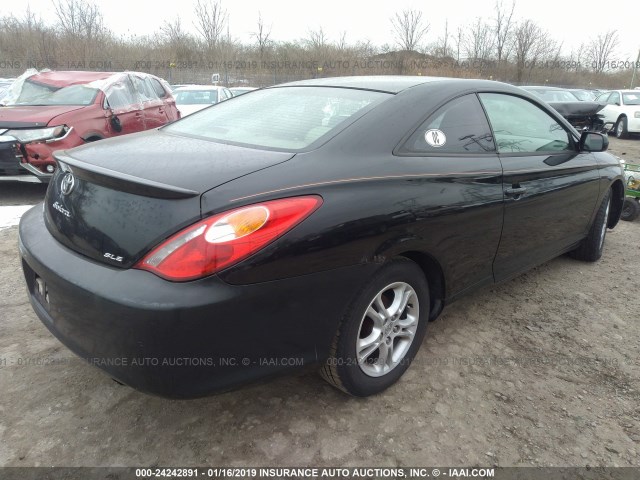 4T1CE30P44U784643 - 2004 TOYOTA CAMRY SOLARA SE/SLE BLACK photo 4