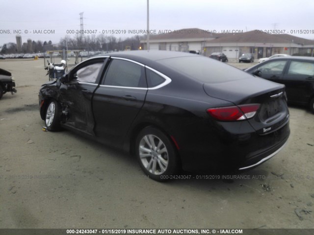 1C3CCCABXGN161270 - 2016 CHRYSLER 200 LIMITED BLACK photo 3