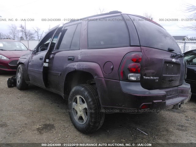 1GNDT13S762257009 - 2006 CHEVROLET TRAILBLAZER LS/LT PURPLE photo 3