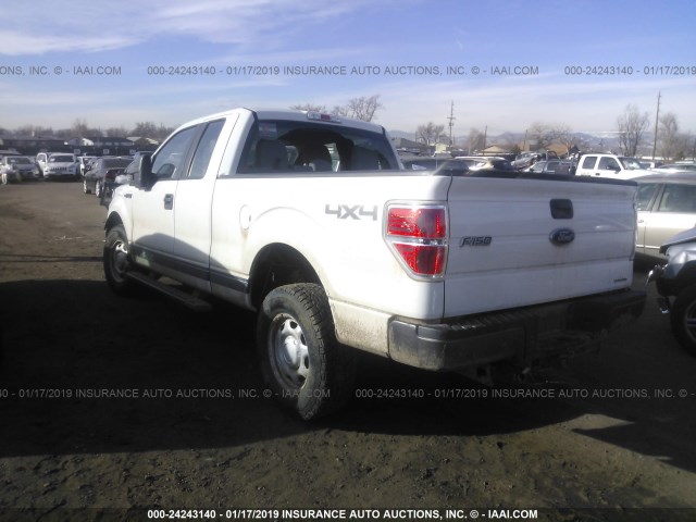 1FTFX1EF0DFC28687 - 2013 FORD F150 SUPER CAB WHITE photo 3