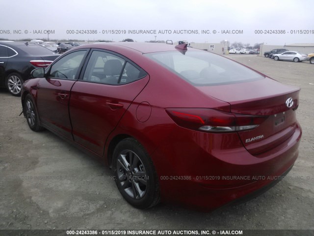 5NPD84LF0JH319324 - 2018 HYUNDAI ELANTRA SEL/VALUE/LIMITED RED photo 3