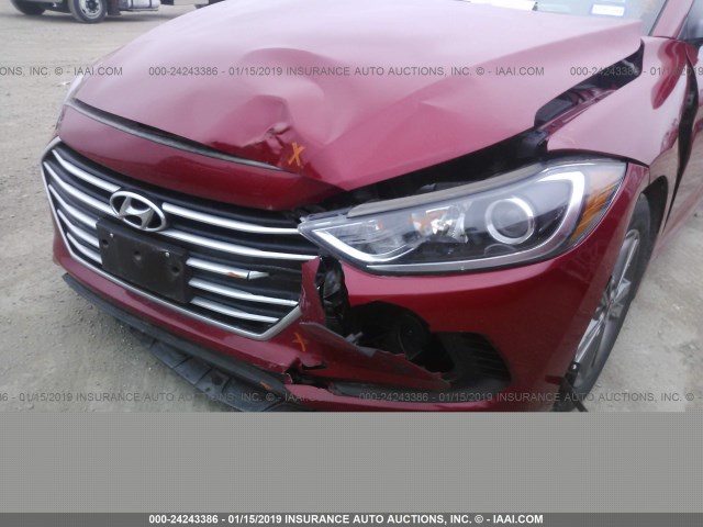 5NPD84LF0JH319324 - 2018 HYUNDAI ELANTRA SEL/VALUE/LIMITED RED photo 6