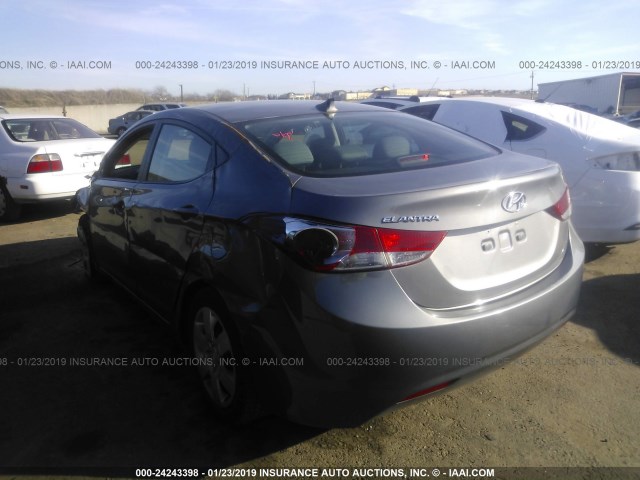 5NPDH4AE2CH148900 - 2012 HYUNDAI ELANTRA GLS/LIMITED GRAY photo 3