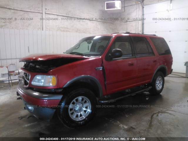 1FMPU16L21LB61603 - 2001 FORD EXPEDITION XLT RED photo 2