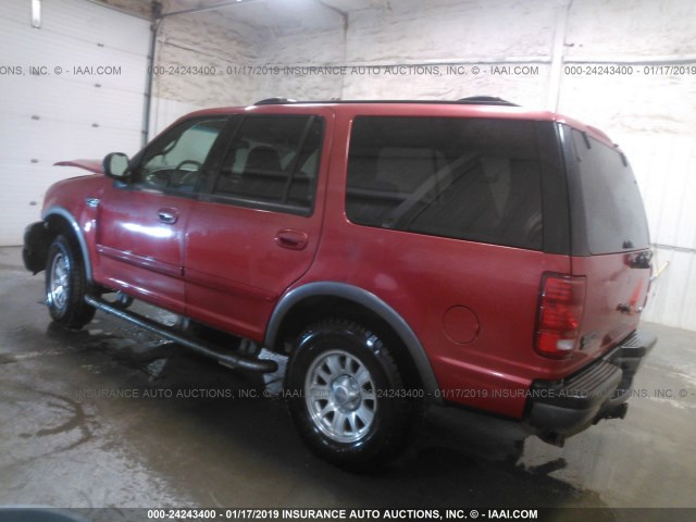 1FMPU16L21LB61603 - 2001 FORD EXPEDITION XLT RED photo 3