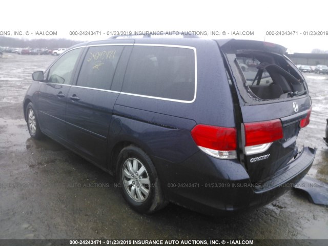 5FNRL38738B060689 - 2008 HONDA ODYSSEY EXL BLUE photo 3