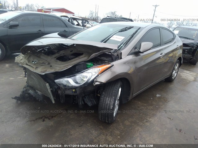 5NPDH4AE3CH064732 - 2012 HYUNDAI ELANTRA GLS/LIMITED GRAY photo 2