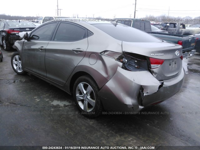 5NPDH4AE3CH064732 - 2012 HYUNDAI ELANTRA GLS/LIMITED GRAY photo 3