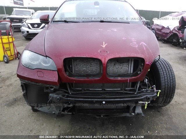 5UXFG2C55E0H10688 - 2014 BMW X6 XDRIVE35I MAROON photo 6