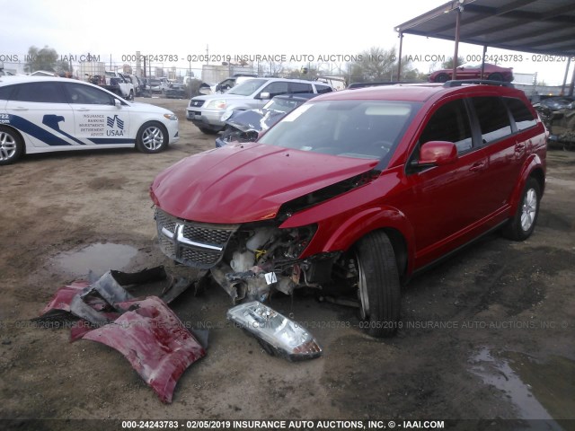 3C4PDCBG4HT675864 - 2017 DODGE JOURNEY SXT RED photo 2