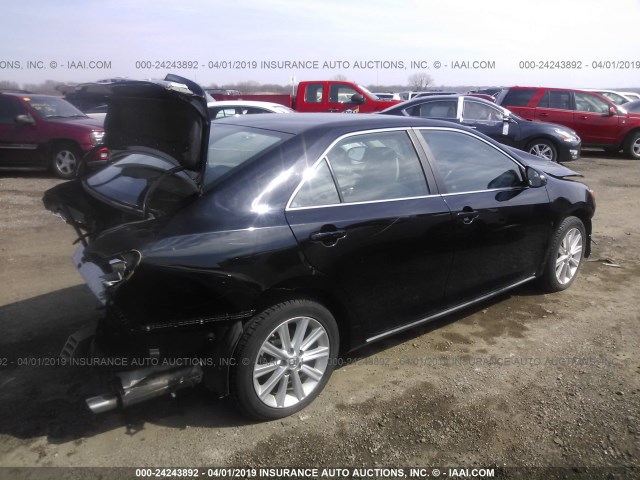 4T4BF1FK0CR271323 - 2012 TOYOTA CAMRY SE/LE/XLE BLACK photo 4