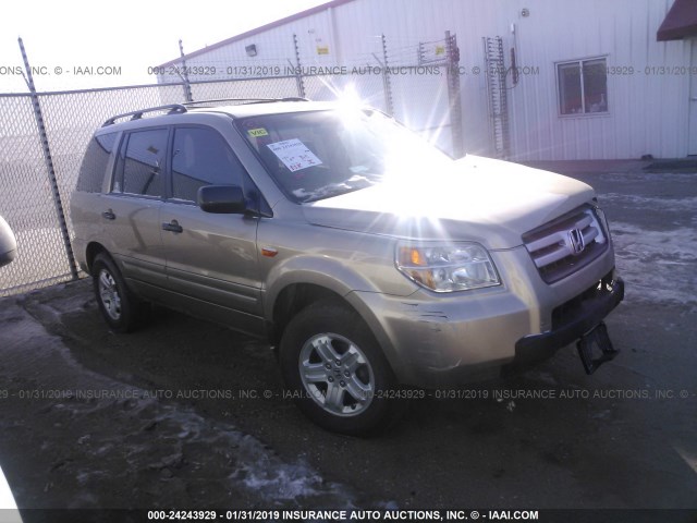 2HKYF18137H522879 - 2007 HONDA PILOT LX GOLD photo 1