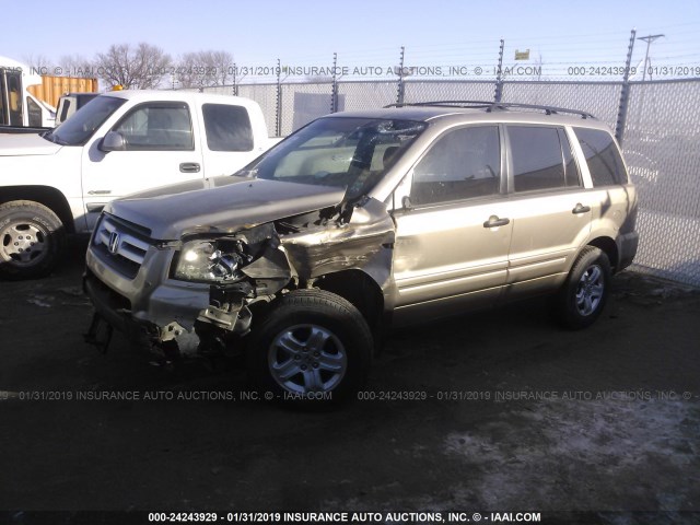 2HKYF18137H522879 - 2007 HONDA PILOT LX GOLD photo 2