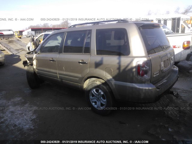 2HKYF18137H522879 - 2007 HONDA PILOT LX GOLD photo 3