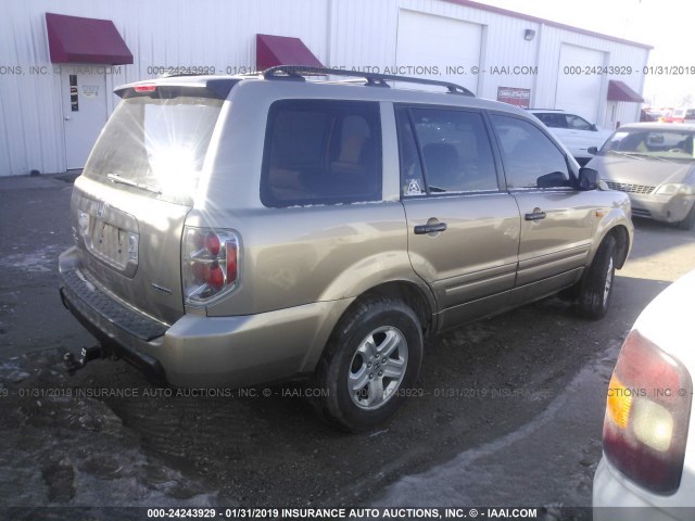 2HKYF18137H522879 - 2007 HONDA PILOT LX GOLD photo 4