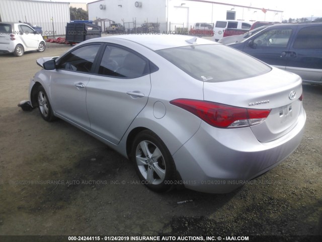 KMHDH4AE5DU674201 - 2013 HYUNDAI ELANTRA GLS/LIMITED SILVER photo 3