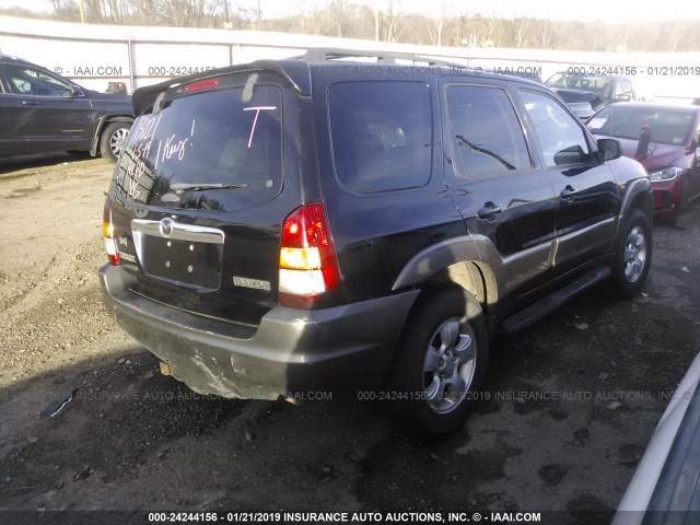 4F2CZ041X4KM33373 - 2004 MAZDA TRIBUTE LX BLACK photo 4