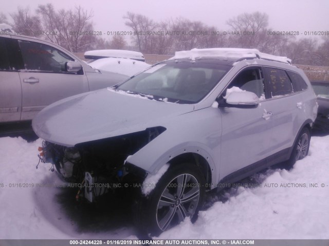 KM8SRDHF1FU110082 - 2015 HYUNDAI SANTA FE GLS/LIMITED SILVER photo 2