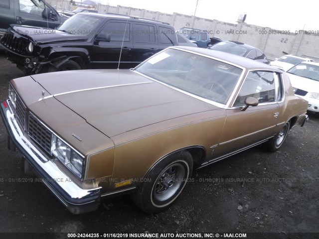 3K7NAM481571 - 1980 OLDSMOBILE CUTLASS COUPE  ORANGE photo 2