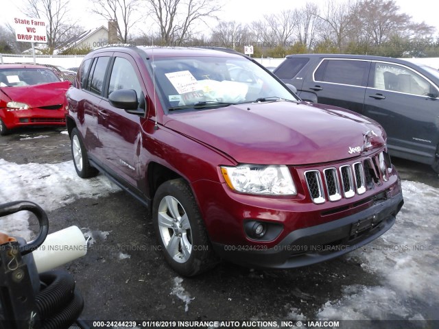 1C4NJCEA3CD634583 - 2012 JEEP COMPASS LATITUDE RED photo 1