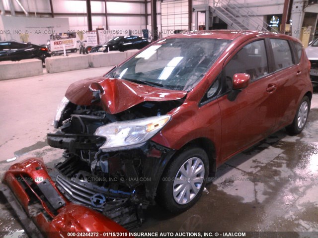 3N1CE2CP1FL439144 - 2015 NISSAN VERSA NOTE S/S PLUS/SV/SL/SR MAROON photo 2